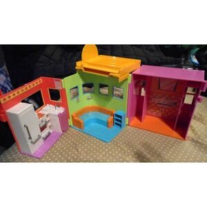 Polly Pocket 2002 Sparkle Folding Playset Apartment Take Along cheap WOW Dollhou